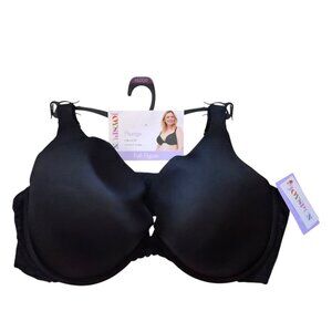 Joyspun Underwire Plunge Bra Plus Size 46DDD Full Figure Lightly Padded Black